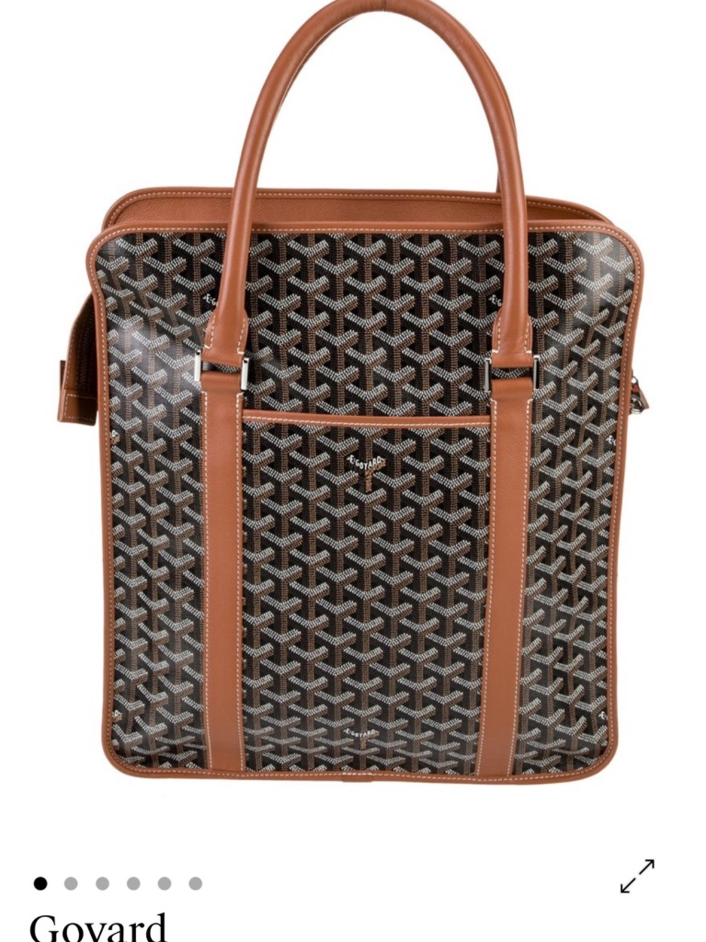 Goyard Brown and Bourgogne Black Chevron Briefcase